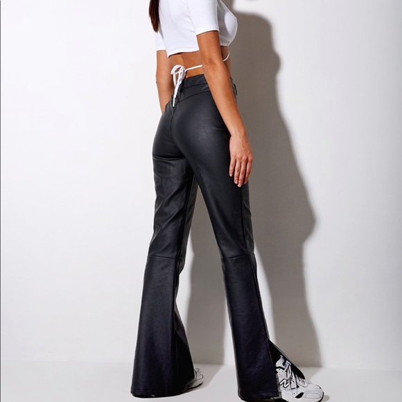 pu matte trousers